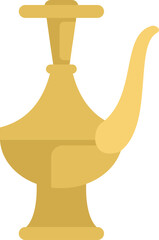 Elegant golden jug with a long spout, used for serving traditional beverages in arabian culture
