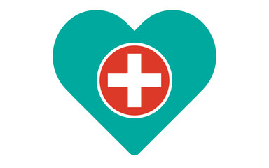Obraz premium Heart with healthcare concept image, medical plus icon inside the heart image