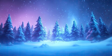 Fototapeta premium Majestic conifer forest blanketed in snow during a winter snowstorm, capturing the tranquil beauty of nature