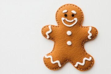 Fototapeta premium Gingerbread man cookie on a white isolated background, festive and cheerful.