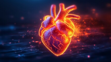 Visualization of the heart of human organs through abstract energy flow