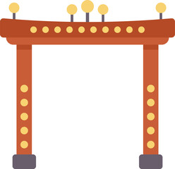 This illustration features a traditional chinese gate, often found at the entrance of chinatowns around the world