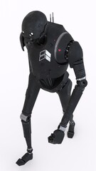 ai robot running with white background