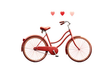 Fototapeta premium A vintage red bicycle with stylish wheels, perfect for leisurely rides and urban exploration.
