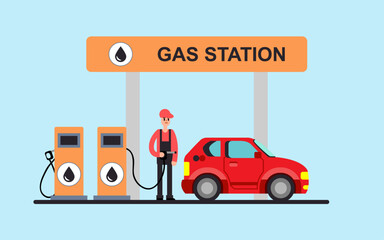 gas station vector design