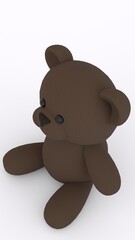 black teddy bear with white background