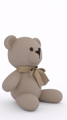 white teddy bear with white background