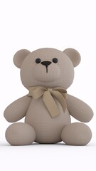 white teddy bear with white background