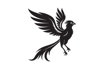 Resplendent Quetzal Silhouette vector illustration, Resplendent Quetzal Silhouette 