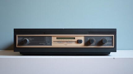 Fototapeta premium Vintage Radio Receiver with Analog Dial and Knobs