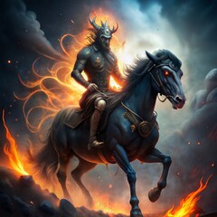 Mythical black horseman