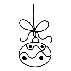 Hand drawn winter Christmas toy. Vector doodle illustration