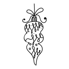 Hand drawn winter Christmas toy. Vector doodle illustration