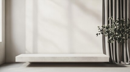 minimalistic empty podium against white background