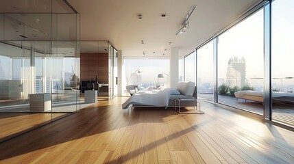 Naklejka premium Modern Interior of Stylish Living Room ,Wall Mock Up, Frame , Poster with Beautiful Background, 3d render