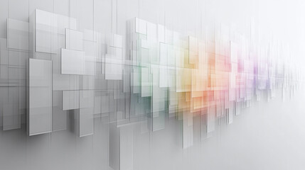 Fototapeta premium Translucent Geometric Forms Float and Interact, Creating a Captivating Visual Experience