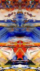 Abstract background art . Ethnic pattern. Mixtures of oil paint. Trendy hand painting canvas. Wall decor and Wall art prints Idea. 3D Texture. Art object