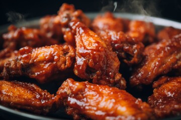 Close up of fried chicken wings