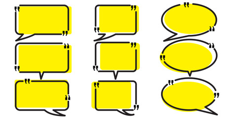 Obraz premium yellow bubble speech vector collection on a background