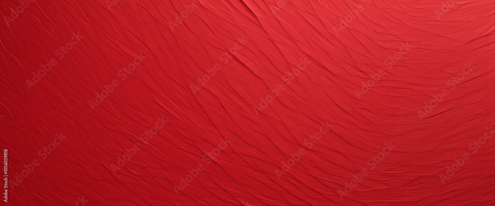 Poster textured red surface with wrinkled patterns on a minimalist abstract background