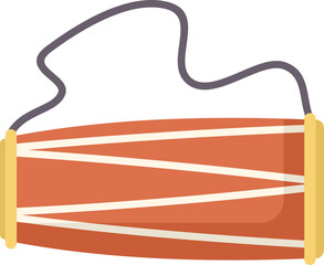 This dholak is a traditional indian drum often used in folk music and religious ceremonies