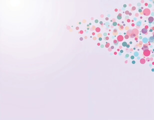 vector of a pastel purple background with colorful dots of confetti streams diagonal on it