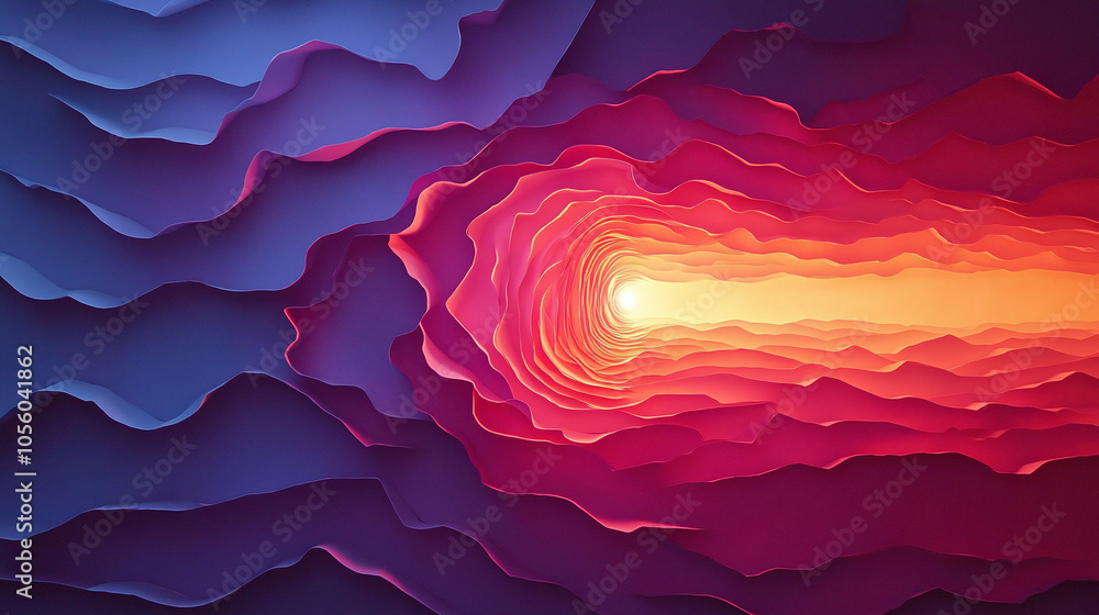 Aufkleber a vibrant abstract exploration of color gradients creating depth and motion in a digital landscape
