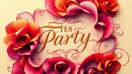 Elegant Tea Party Invitation - High Depth of Field, Photorealistic Documenting of Celebratory Gatherings