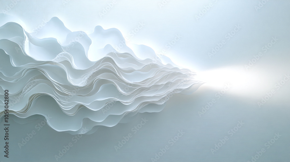 Aufkleber intricate waves of white paper create a mesmerizing visual effect in soft light