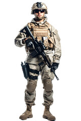 Fototapeta premium Armed forces on transparent background for national defense and security PNG