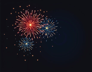 Fototapeta premium vector a fireworks display on a dark blue background with a red, white, and blue fireworks starburst