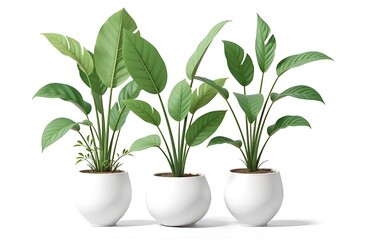 Modern indoor plant isolated on white background 