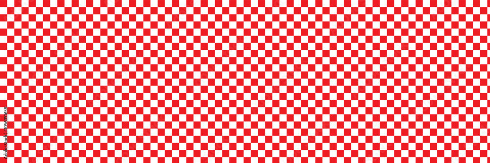 Aufkleber red and white chess pattern. checkerboard seamless vector illustration. abstract checkered checkerbo
