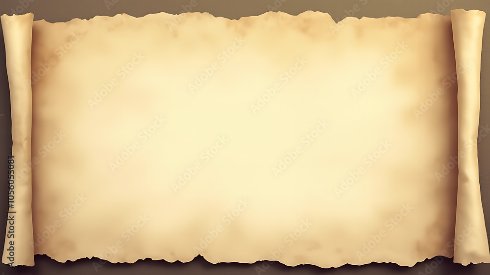 Poster vintage banner on old parchment paper adds a unique texture to the design element effectively.