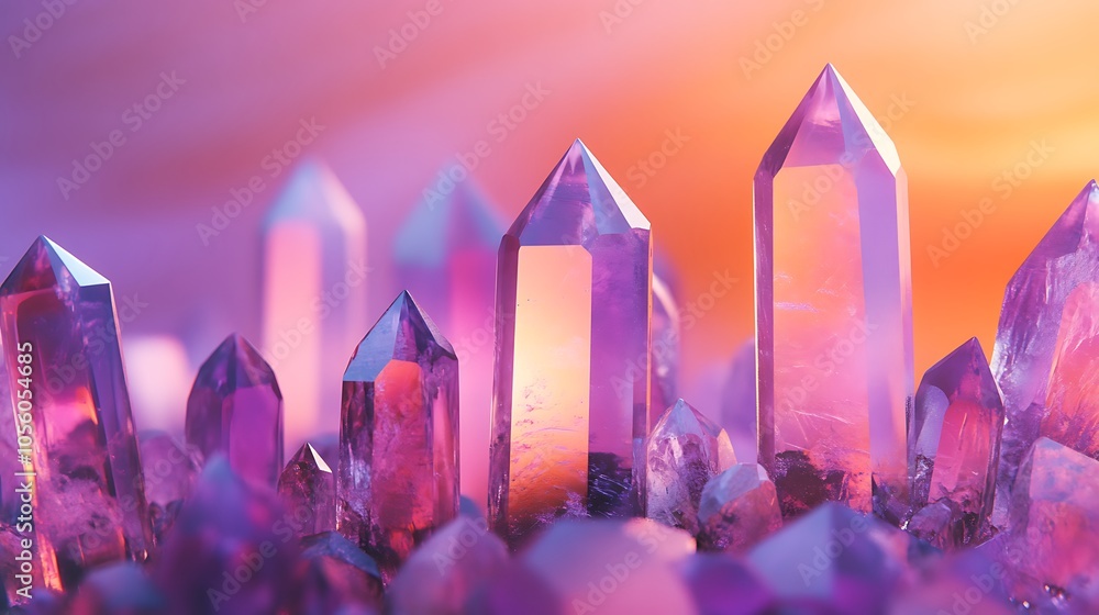 Poster a smooth, polished quartz crystal background with a subtle shine and a large space for text
