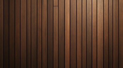 Naklejka premium Wooden paneling featuring rich, dark tones in a modern interior space
