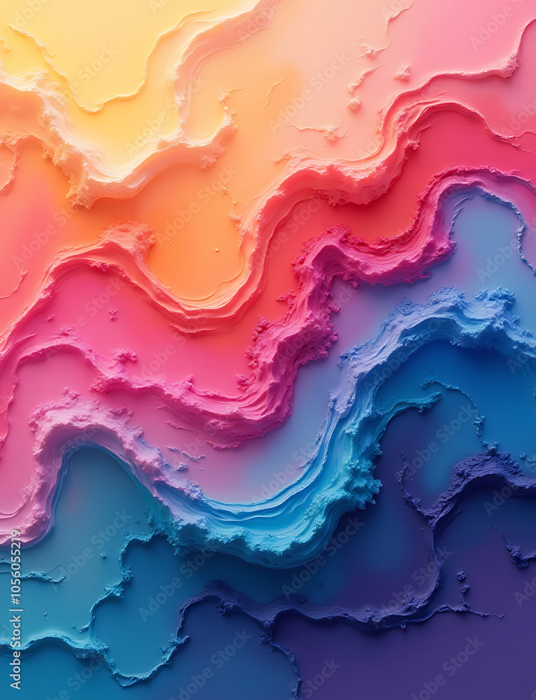 Aufkleber vibrant liquid colors create a dynamic wave pattern on the background.