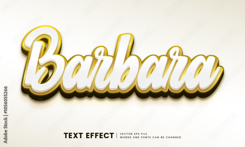 Aufkleber editable 3d gold text effect. luxury fancy barbara font style vector design perfect for logotype, ti