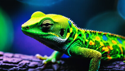 Fototapeta premium Green gecko in the wild