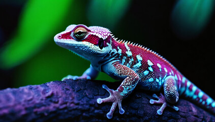 Fototapeta premium Blue & purple gecko in the wild
