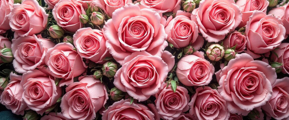 Obraz premium Rose backdrop, wallpaper, place for adding text or design overlay