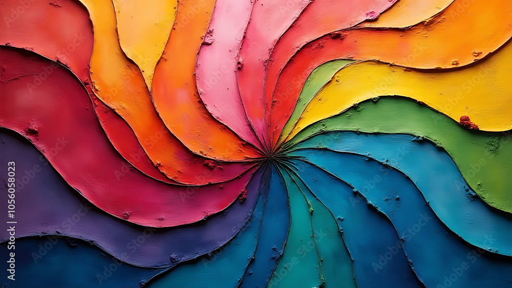 Aufkleber vibrant colors form a unique abstract design on the wall background.