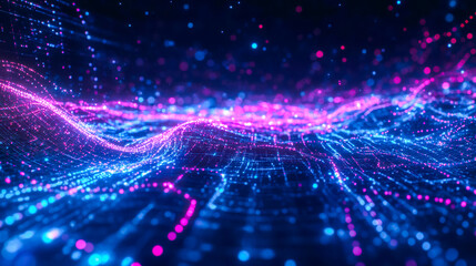 Dynamic waves of light an abstract representation of data flow and connectivity in a digital universe