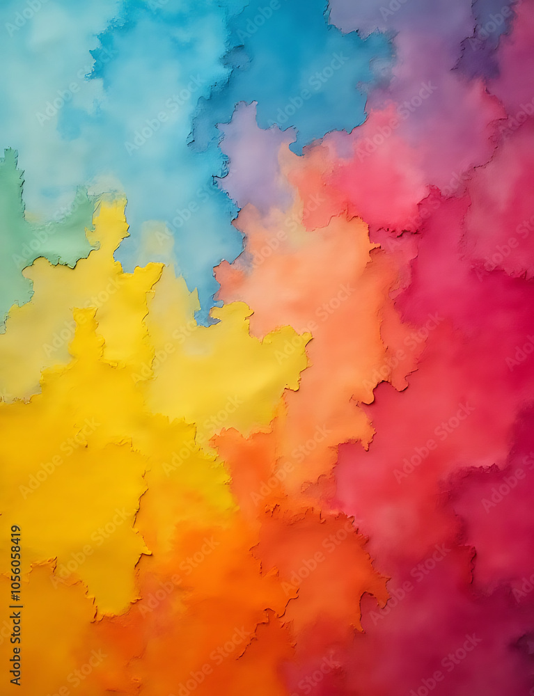 Aufkleber Vibrant colors fill the entire page with a unique and visually appealing colorful paper background.