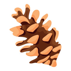 icon of a forest half-open long cone, for New Year's decorations, cards or posters