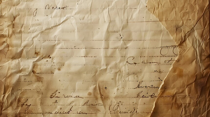 Vintage Paper with Handwritten Text and Burn Marks