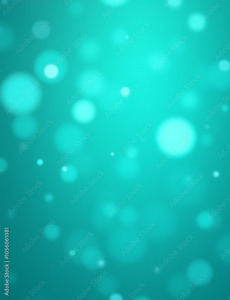 Poster vibrant aqua hues blend with teal glitter for a sparkly bokeh effect on the background.