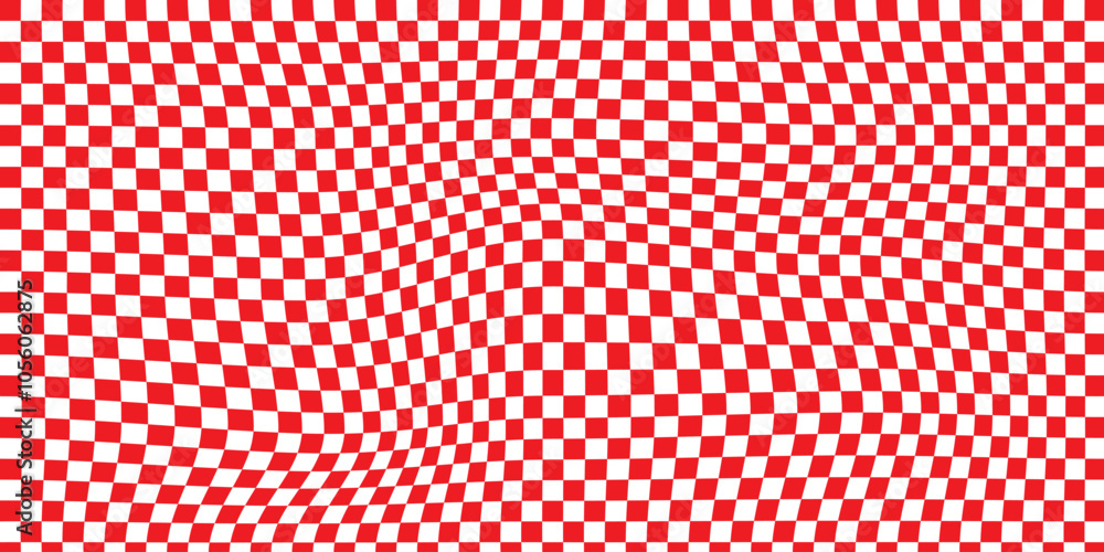Poster red and white chess pattern. checkerboard seamless vector illustration. abstract checkered checkerbo