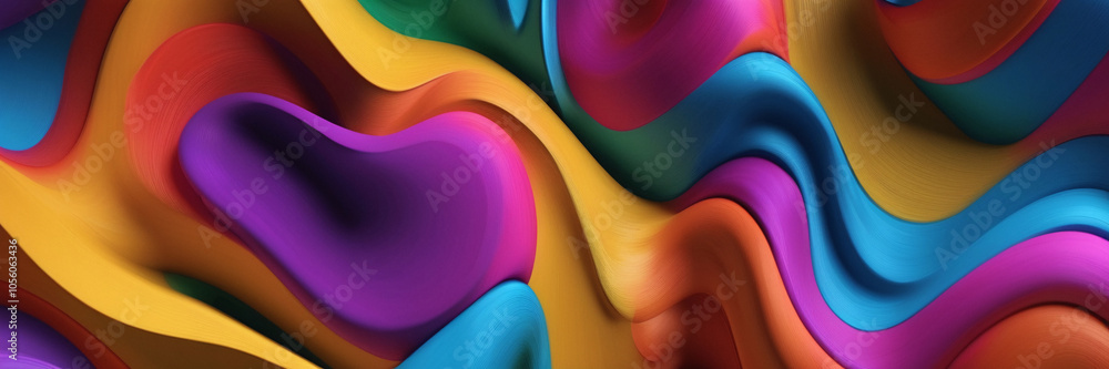 Canvas Prints abstract colorful waves