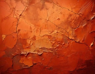 Fototapeta premium Peeling paint on a wall with a orange background